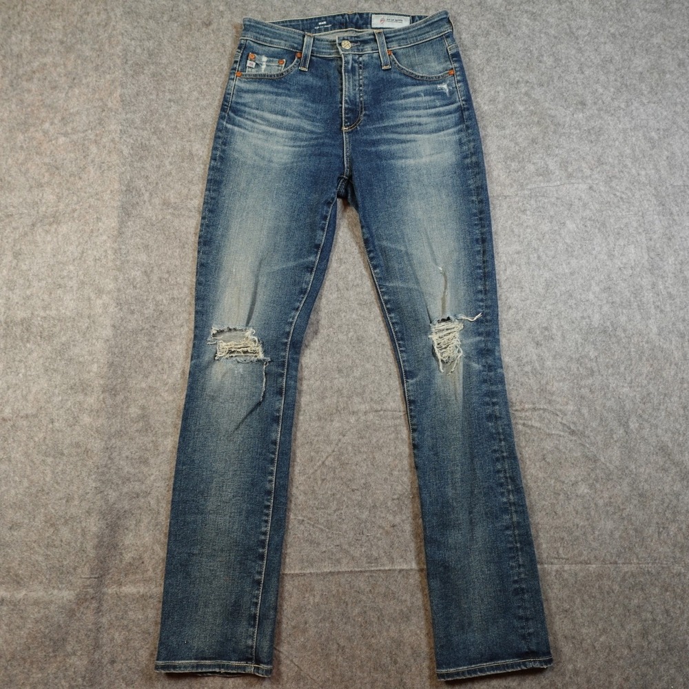AG Adriano Goldschmied Jeans Womens 26R Mari High Rise Straight Leg Distressed